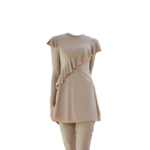 2025 New Cross Border Hot Sale Summer Islamic Women's Swimwear Set 3 Leopard Pattern Kits Ear Edge UPF50+ Anti-Bacterial Long - Product Image 1