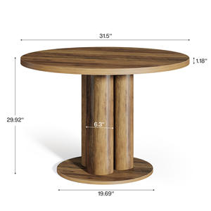 Table de conférence en bois de 31,5 pouces, base à <span class=keywords><strong>4</strong></span> <span class=keywords><strong>pieds</strong></span>, design durable et écologique, gestion des câbles pour conférence/formations - Product Image 2