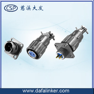 Conector Circular CSP Q14, Fundición a Presión de Aluminio, Contacto de Latón, Enchufe de Aviación - Product Image 1