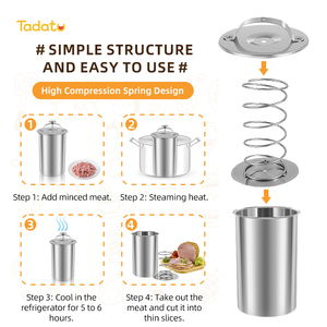 Nhà bếp thép không gỉ làm ham Báo Chí ham công cụ thịt Báo Chí ham <span class=keywords><strong>Maker</strong></span> với nhiệt kế - Product Image 4