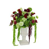 Bouquet de roses rouges artificielles en soie, fleurs d'hortensia durables et luxueuses, respectueuses de l'environnement, pour table de mariage