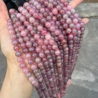 Perles de quartz rose de Madagascar en vrac perles de cristal rose violet perles de pierre en vrac pour la fabrication de bijoux semi-pierre