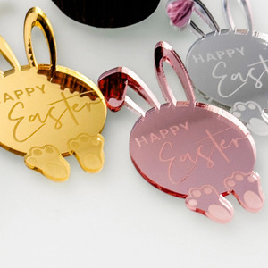 Decorazioni per Torte e Cupcake a Forma di Coniglio in Acrilico Riutilizzabili, Vendita Calda per Pasqua - Product Image 3