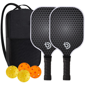Juego de palas de pickleball, 2 raquetas, 4 pelotas con bolsa de transporte para entrenamiento, forma estándar, fibra de carbono, aprobado por la USAPA - Product Image 2