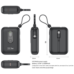Banque d'alimentation la plus populaire pour téléphone, banques d'alimentation pour ordinateurs portables, câble intégré, banque d'alimentation mobile - Product Image 6
