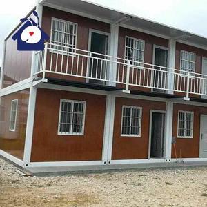 Contenedor de envío de paquete plano de 20 pies, casa prefabricada de contenedores de acero con dos dormitorios para el hogar, Villa, centro comercial o uso escolar - Product Image 1