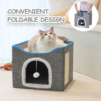 Sunraymascota 020 Niche pour chien - Tanière pour chien en tissu confortable et portable avec rembourrage en fausse fourrure