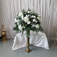 Bunga Mawar Sutra Buatan Tangan IFG Modern Romantis DIY Dekoratif 90cm Bola Bunga Mawar Putih untuk Pernikahan Natal Wisuda