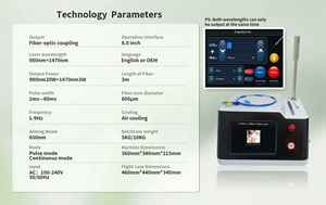 Equipo de Belleza con Fibra Óptica de 980nm y 1470nm para Comercio Exterior Transfronterizo, Lifting Facial, Reafirmación y Contorno Corporal <span class=keywords><strong>No</strong></span> Invasivo - Product Image 5