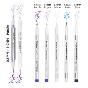 Semi Permanent Skin Marker <b>Pen</b> 0.5mm 1mm Single Double Head Eyebrow Lip Line Surgical Tattoo Marker - Product Image 2