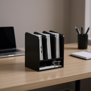 JGWOOD DESIGNS Porta Revistas Triple de Plástico, Mueble de Oficina Moderno, Organizador de Almacenamiento para Dormitorio, Forma Rectangular - Product Image 2