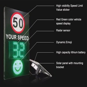 Panneau radar de signalisation de vitesse à matrice complète en métal, activé par véhicule, pour signalisation de circulation LED solaire avec retour d'information au conducteur - Product Image 6