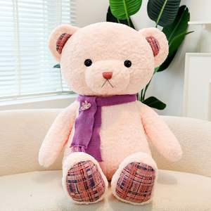 Peluches OEM mignonnes, ours en peluche avec écharpe rose, poupée en peluche, oreiller, jouet en peluche, ours en peluche, singe, panda, lapin, jouet pour enfants - Product Image 6