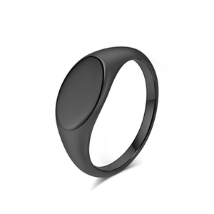 Oval Signet <b>Ring</b> Stainless Steel Minimalist Smooth Seal Band for Daily Wear Anniversary Party - Product Image 6