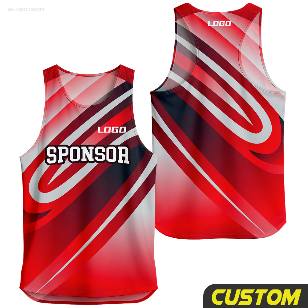 Custom Printing Quick Dry Mens And Women Seamless Vest Gym Fitness Sports Tank Top Polyester Marathon Running Singlet
