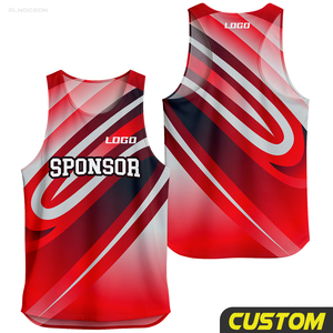 Custom Printing Quick Dry <strong>Mens</strong> and Women Seamless Vest Gym Fitness Sports Tank Top Polyester Marathon Running Singlet - Product Image 1