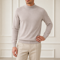 Old Money Herren Baumwoll-Acryl-Mischung Pullover Thermischer Rollkragenpullover Einfarbig Klassische Passform Gerippte Bündchen Saum Direkt vom Hersteller Kundenspezifisches OEM