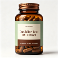 OEM/ODM Capsules d'extrait de racine de pissenlit 10:1, Complément alimentaire quotidien naturel à base de plantes, 60 capsules
