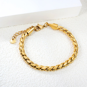 Pulsera de cadena de moda con diseño geométrico retorcido de aleación de zinc para mujer - Product Image 2