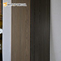 Desain Modern kayu ek alami Slat menyerap suara bilah kayu harga pabrik 600X600 Akupanel stik panel untuk Hotel