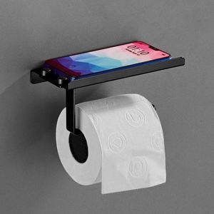 Modern Aluminum Wall Mount <b>Shelf</b> Storage Tissue Paper Roll Holder Phone with Screws <b>for</b> Bathroom and <b>Kitchen</b> - Product Image 1