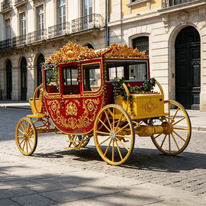 Calèche de Cendrillon grandeur nature pour extérieur, calèche royale de mariage, calèche de princesse de luxe traînée par des chevaux - Product Image 6