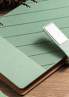 Couverture de carnet de notes A5 en cuir PU pour voyageurs A5 6 anneaux en sergé carnet de croquis couverture de carnet de notes Logo personnalisé