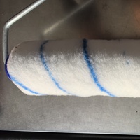 Rouleau à peinture professionnel de qualité industrielle OEM, 7 pouces, bleu rayé, fibres synthétiques, manche en plastique