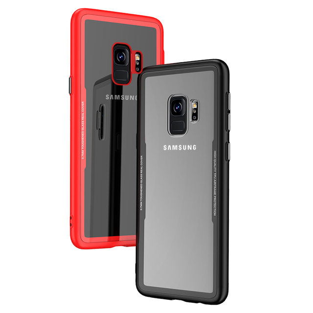 Top Quality Custom Transparent Shock Proof Tempered Glass Acrylic Phone Case for Samsung S9 Phone Case Cover
