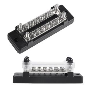 บัสบาร์แบบสองแถว 12 ช่อง 150A 12-48V ขั้วต่อทองแดงสำหรับรถยนต์ รถบ้าน เรือยอชท์ การจ่ายไฟ - Product Image 3