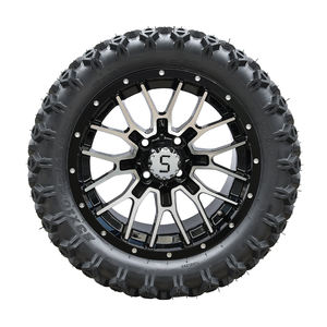 Neumático todoterreno de 22*10-14, rueda y neumáticos de carrito de golf de 14 ", neumático y rueda negros mecanizados/brillantes combinados - Product Image 1