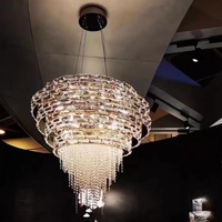 Nouveau Lustre en Cristal LED Intelligent à Commande Vocale, Style Moderne et Luxe Léger, Grande Suspension pour Escaliers et Atriums – Ventes 2023