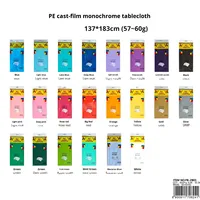 Nappe jetable en plastique imprimée minimaliste, couleur unie, film d'aluminium imprimé PE, housse de table 2026, anti-huile, vente en gros