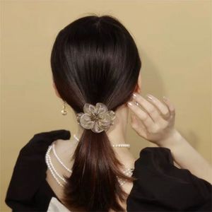 Accessoires de cheveux en cristal de kevlar de luxe léger, fleur, <span class=keywords><strong>queue</strong></span> de <span class=keywords><strong>cheval</strong></span>, accessoires de cheveux en maille exquis, brillant, anneaux de cheveux en forme de tournesol, boules - Product Image 4
