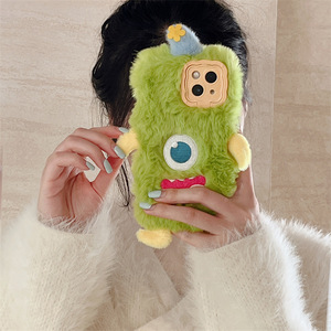 IVANHOE  Green <span class=keywords><strong>Monster</strong></span> Compatible avec Apple 17promax 16pro/15 14 13 Coque en peluche avec support Pura70/80 Ensemble pour femmes - Product Image 6