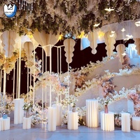 YYZ Porte Extérieure Led Pilier Lumière Flexible Rond Plinthe Pvc Blanc Acrylique Plinthe Couverture Piédestal Piliers Décoratifs Pour Les Maisons