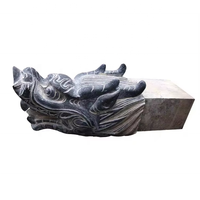 Statue de dragon sur mesure de grande taille en marbre noir naturel pour la décoration de jardin de villa