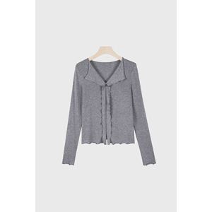 SUHE TS-025 Camiseta de Manga Larga con Cuello en V para Mujer, Camiseta de Punto Suave, Corte Ajustado, Elegante, Negra, Blanca, Gris - Product Image 6