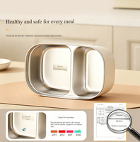 Boîte à lunch isotherme avec compartiments hermétiques anti-odeurs pour diviser les repas et conserver les aliments - Fabriquée en matériau SUS304