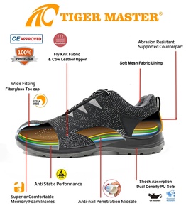 Zapatos de Seguridad Deportivos para Hombre, con Puntera de Fibra de Vidrio Resistente a Pinchazos, Antideslizantes, Ligeros, Sin Metal, con Suela de PU Resistente al Aceite y Antiestática - Product Image 5