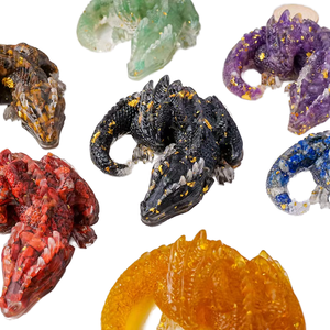 Natural Crystal Gravel Resin Dragon Drop Animal Patterned <strong>Rubber</strong> <strong>Doll</strong> for Office &amp; Home Crafts Decoration - Product Image 5