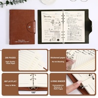 Carnet vintage à boutons-pression 6 trous, pages intérieures personnalisables, journal/agenda DIY style Instagram