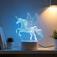 Veilleuse intelligente 3D, 7 couleurs, lumières LED changeantes, décoration de chambre à coucher pour chambre d'enfant, pour utilisation dans le salon