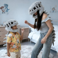 V311 Nouveau design Masque de cosplay tête de squelette de dinosaure 3D d'Halloween, Costume de peluche de squelette de dinosaure amusant et portable, Poupée de tête