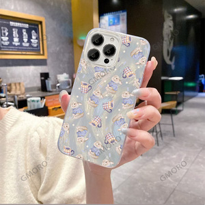 Coque de téléphone antichoc motif lapin Yusha clignotant pour iPhone 16 Plus, protection intégrale mignonne et protectrice pour filles - Product Image 5