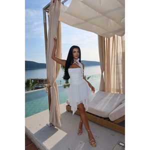 ชุดเดรสผ้าทูลสั้นสีขาว Delilah สำหรับคลุมชุดว่ายน้ำ - Product Image 2