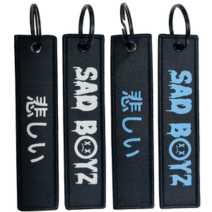 Wholesale Custom Fabric Embroidery WWOWN Patch Key Ring Tag Embroidered Carabiner & Promotional Keychain