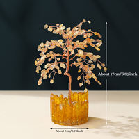 Arbre en cristal d'améthyste naturelle artisanal avec copeaux de cristal et base en résine, pour la guérison et la prospérité