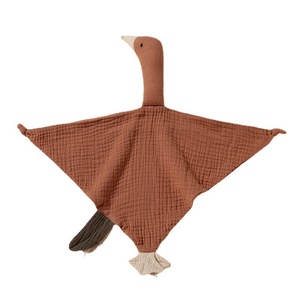 Mantas de seguridad suaves 100% algodón con forma de animales de dibujos animados (pato, ganso, cisne), cálidas y divertidas para el sueño del bebé, muñeco de mano y toalla de bebé - Product Image 5