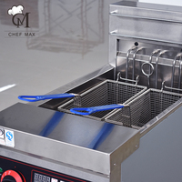 Friteuse Professionnelle Chefmax 9000 W Électrique et Gaz Sur Mesure à Double Cuve pour Poulet, Machine à Frire en Acier Inoxydable – Nouveauté Restaurant 2021